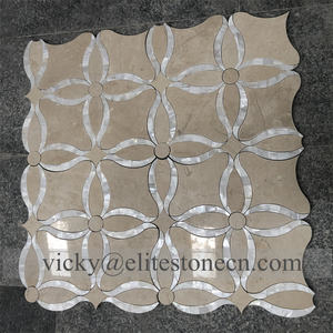 Moderne Retro-Klassische Braun-Beige Parkett-Marmor-Mosaikfliesen Hochwertige 12x12 Grafikdesign Hotel-Innenausstattung Wohnzimmerwand - Product Image 2