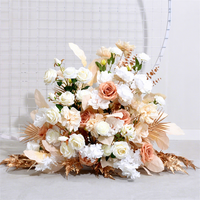FL-164 Composition florale en boule de fleurs aux couleurs d'automne, marron, pour centres de table de mariage et événements