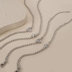 CE-Zertifizierung Edelstahl Wassertropfen Zirkon Anhänger Halskette Perfekt für Lässige und Dennoch Schicke Outfits - Product Image 2