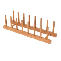 Égouttoir à vaisselle simple niveau en bambou naturel, finition peinture artisanale, non pliable, détachable, 30x12x10cm, rangement polyvalent