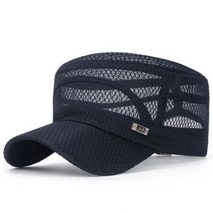 Wholesale Summer New Full <b>Net</b> Flat <b>Top</b> Sun Hat Outdoor Unisex Dress Mesh Camp Hat Sports Cap 100% Polyester Sporty - Product Image 5