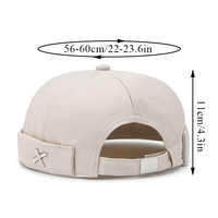 Casquette Docker Rétro Sans Bord Ajustable pour Hommes, Chapeau de Marin Tendance, Casquette de Baseball sans Visière Relevée, Chapeaux de Papa Sportifs