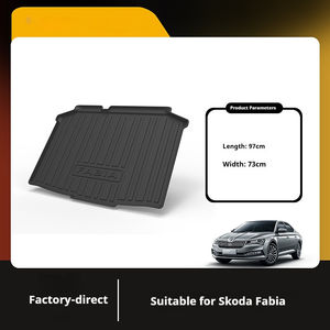 Tapis de coffre de voiture MRBULLS antidérapants en TPE avec motif en fibre de carbone 3D pour Skoda Fabia Rapid <span class=keywords><strong>Yeti</strong></span> 2008-2020, épaisseur 2 mm/3 mm, toutes saisons - Product Image 3