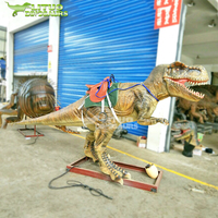 Dinosaure animatronique T-rex à roulettes pour balades