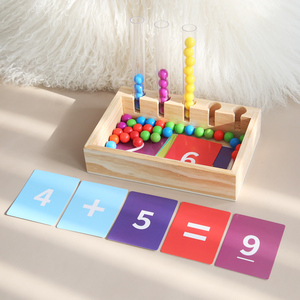 Montessori Matemáticas Tubo Clip Cuentas Juegos Rompecabezas Juguetes Niños Madera Color Clasificación Interactivo Educativo Para Niños Pequeños - Product Image 2