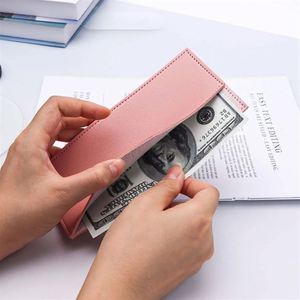 Minimalist Cash Organizer with Card Pocket for Travel PU Leather Money Clip <b>Wallet</b> Cash & Card <b>Holder</b> - Product Image 1