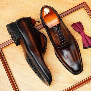 Zapatos de Cuero Vacuno Genuino para Hombre, Estilo Casual Británico, Cómodos, Formales para Negocios, con Suela Oxford, para Bodas - Product Image 5