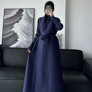Trench abito in stile arabico tinta unita giacca a manica lunga traspirante pieghe medio-orientale calda vendita all'ingrosso di trasmissione in diretta - Product Image 2