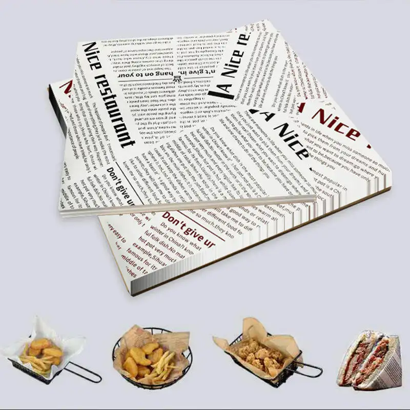 Papel de delicatessen para sándwich de calidad alimentaria, logotipo personalizado, papel encerado a prueba de grasa, logotipo impreso al por mayor