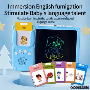 2in1 Drawing Board Talking Flash Cards Learning Machine Toys With Customized Printing Cognitive Cards For Kids Educational