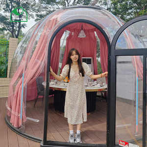Tenda <span class=keywords><strong>Igloo</strong></span> transparan rumah kubah panjang Aluminium kanopi mewah Full House untuk Hotel Villa taman rumah Dome - Product Image 6