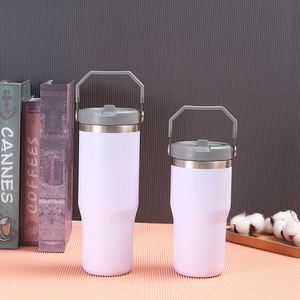 Insulated Car Grip <b>Handle</b> <b>Travel</b> Tumbler 20oz 30oz Double Wall <b>Mug</b> Lid Straw Anti-Slip for Driving Use - Product Image 2