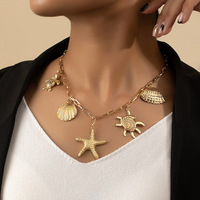 2024 nouveautés Moana thème bohême étoile de mer conque coquille pendentif collier pour femmes été plage bijoux cadeaux