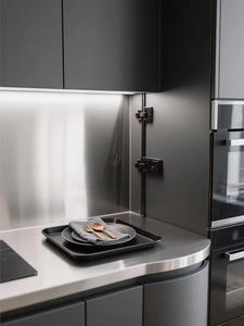 Gabinete de Cocina de Lujo de Estilo Moderno Personalizado con Isla de Acero Inoxidable, Integración Perfecta para Espacios de Cocina de Lujo - Product Image 4