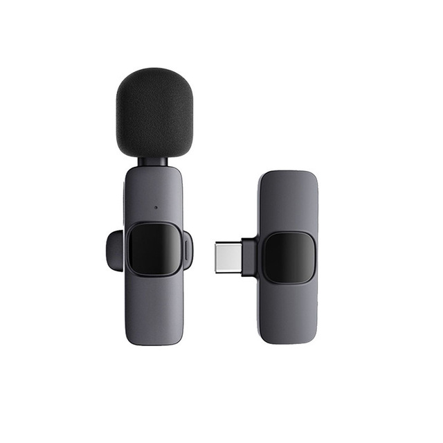 K9 Wireless Lavalier Microphone Professional Noise Reduction Lapel Clip-on Mini Mic Plug Play Clip-on Mic iPhone Android Phone