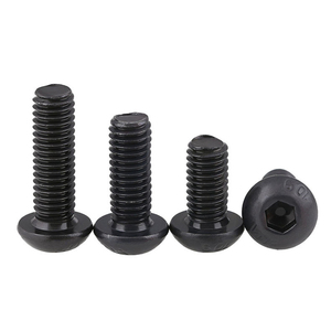 M2 M2.5 M3 M4 M5 M6 M8 ISO7380 Grade 10.9 Round Head Black Oxide Steel Hex <b>Socket</b> Button Head Screws Allen Bolts - Product Image 3