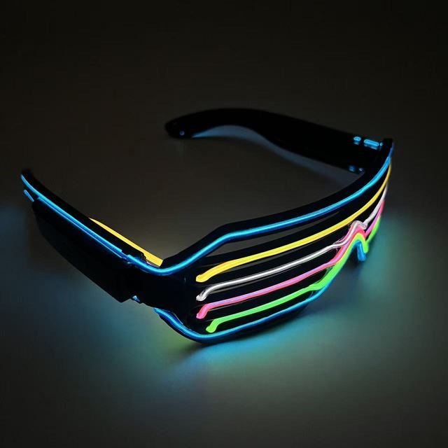 Led Shining Light up Factory Price Festival Shutter Style Glasses Multi Color rainbow Led Glasses