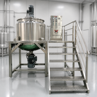 XINYOU 1000L Mélangeur de liquides en acier inoxydable avec agitateur chauffant électrique et mélangeur à cisaillement élevé pour savon, shampoing et produits de lavage corporel