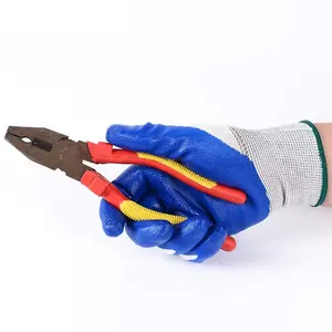 Heavy Duty Anti Oil HPPE Nitrile Smooth Coated Gloves All Purpose Work Gloves with Yarn latex gloves