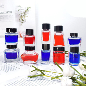 Flacone d'inchiostro in vetro vintage quadrato personalizzato da 25 ml, vuoto, con supporto per penna a immersione per calligrafia, scrittura artistica e penne stilografiche - Product Image 5