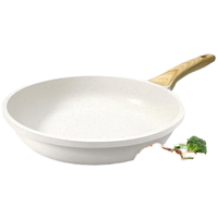 Wajan Goreng Anti Lengket GiPP Aluminium 9.5" Putih Granit Anti Lengket Kapasitas 2 Liter Peralatan Masak Sehat Berbahan Batu Cocok Untuk Semua Jenis Kompor