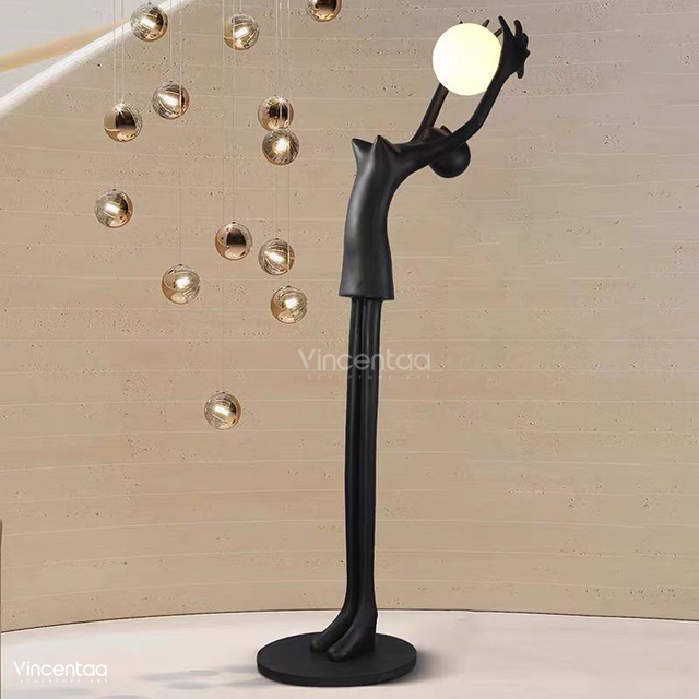 Vincentaa Modern Wholesale Fiberglass Figure Light Sculpture New Abstract Sculpture Spplier