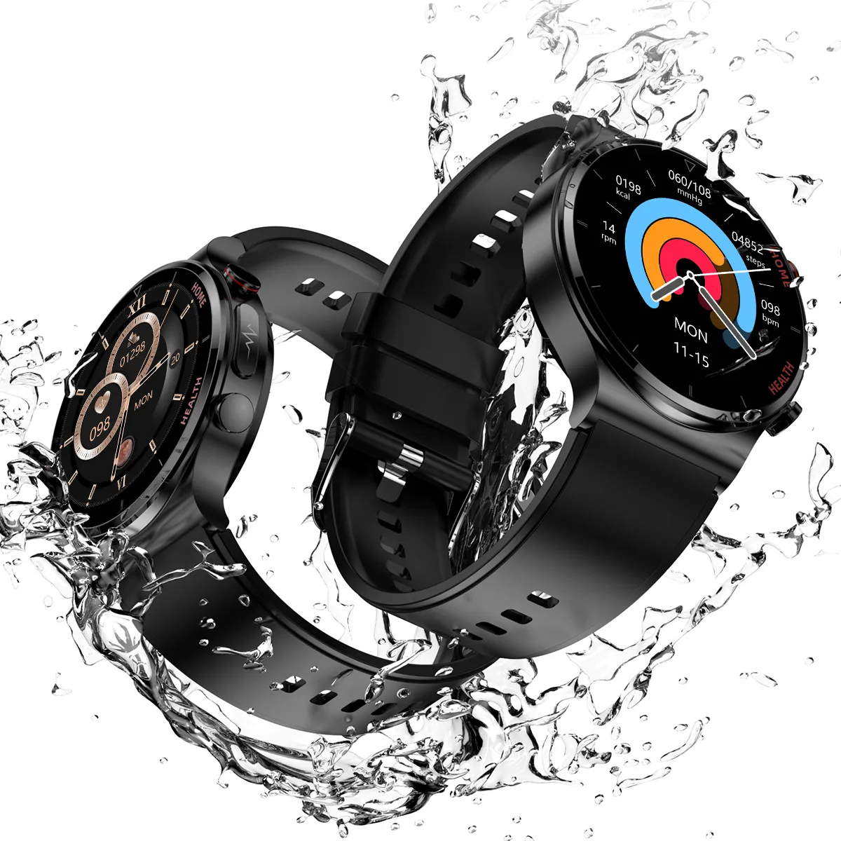 2023 Nieuwe E300 Dubbele Sonde Laser Gezondheid Fysiotherapie Ecg Ai Medische Smartwatch Ip68 Waterdicht Sdk Medisch Smartwatch