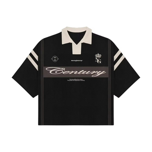 Maglietta Personalizzata YUCHEN per <span class=keywords><strong>Uomo</strong></span>, Stile Boxy Cropped Retro Football, Casual Oversize Vintage in <span class=keywords><strong>Rete</strong></span> di Poliestere, Polo Jersey - Product Image 1