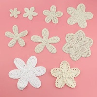Applique florale en coton abricot multi-tailles, imitation crochet fait main, motif ajouré, pour embellissement de vêtements et chapeaux, de luxe, à coudre