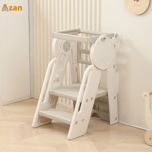 Tour d'apprentissage ergonomique pliable pour tout-petits, marchepied large antidérapant, aide de cuisine pour enfants, vente en gros, fournisseur OEM - Product Image 1
