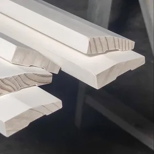 Molduras de rodapié de madera imprimada blanca china JLD