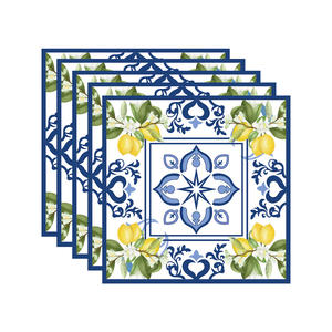 סיטוני לבן כחול פורצלן כחול יום הולדת מצרכי מזון לוחיות נייר מפיות מפות מפת שולחן - Product Image 6