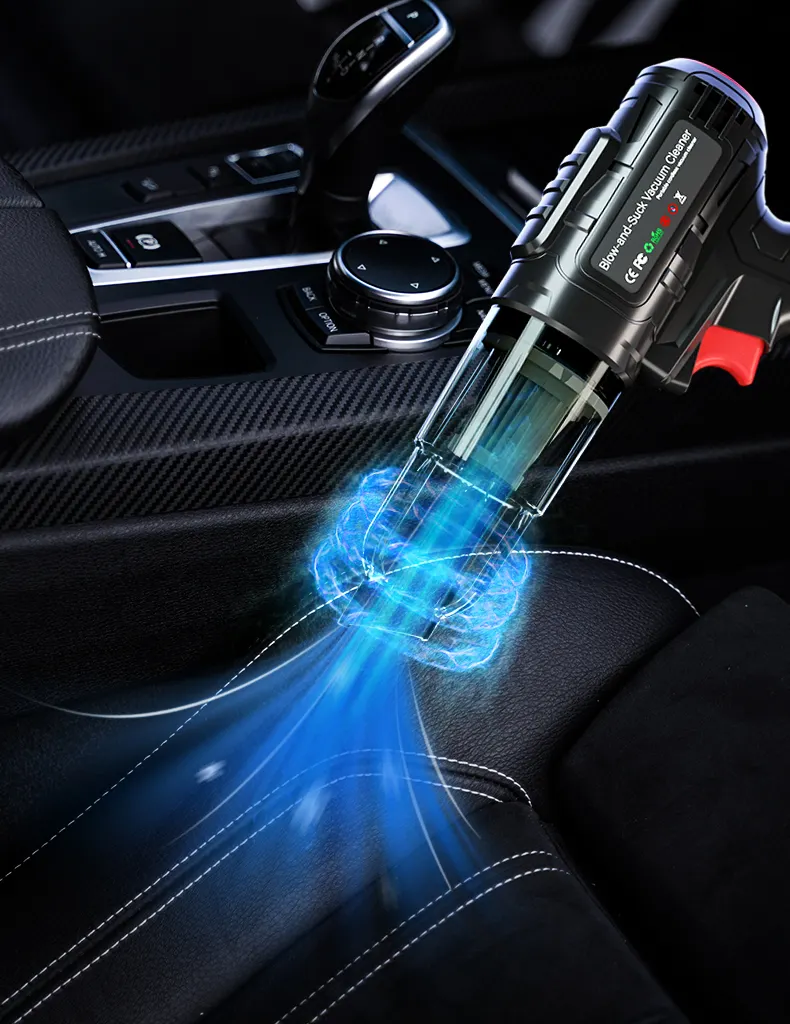 שואב אבק רכב נייד מיני אלחוטי כף יד נטענת מכונת יניקה רטובה יישום ניקוי יבש מכוניות
