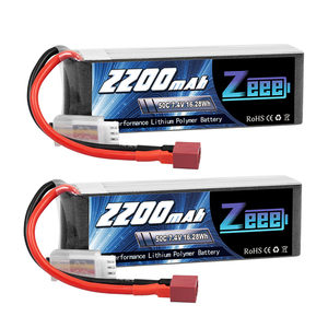 Batería Zeee <span class=keywords><strong>7.4</strong></span> <span class=keywords><strong>V</strong></span> 50C 2200 MAh 2S Lip 2S Lipo para <span class=keywords><strong>RC</strong></span> con Conector Deans T para <span class=keywords><strong>Coche</strong></span>, Camión, Avión, Helicóptero, Barco, Hobby de Control Remoto - Product Image 1