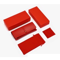 Nouvelle conception d'emballage de mode en papier, boîte en PU, ensemble de lunettes, logo personnalisé en relief, lunettes de soleil, lunettes de vue avec pochette et chiffon