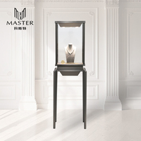 Vitrina de Joyería Personalizada MASTER de 55*45*172 cm, Vitrina de Vidrio Templado, Gabinete de Exhibición de Joyería de Acero Inoxidable Negro de Alta Gama