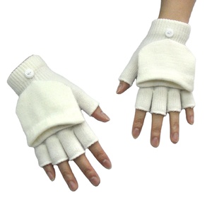 Gants d'hiver pour femmes, <span class=keywords><strong>pas</strong></span> chers, unis, convertibles, en tricot, demi-doigts, pour le cyclisme, les sports de plein air, le <span class=keywords><strong>ski</strong></span>, usage quotidien, coupe-vent, respirants - Product Image 1