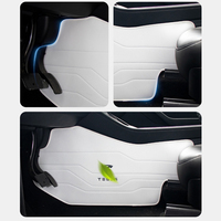 Accessoires intérieurs de voiture Console centrale latérale 2 pièces entièrement recouvertes de cuir Nappa anti-coup de pied pour Tesla Model Y Juniper 2025