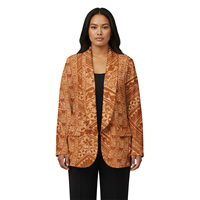 Costume à manches longues pour femmes, motif tribal samoan, blazer confortable polynésien, style hawaïen, imprimé hibiscus, vêtements décontractés pour femmes