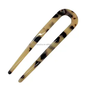 Vintage Acetate Hair Sticks for Girls Hot Sale Wholesale U shape Hair Accessories Acrylic Acetic Hair Clip Women Luxury Style