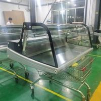 Vitrine Réfrigérée pour Buffet Alimentaire 255L Verre Courbé 2-12°C Dégivrage Automatique Comptoir de Présentation