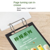 Présentoir promotionnel en acrylique RBD pour cartes à feuillets mobiles, noir/argent, pour menu de table, livre à feuilles mobiles, carte de prix, carte de repas, vente en gros A4/A5