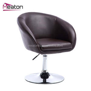 Fauteuil de salon pivotant d'art moderne nordique, chaise de loisirs en cuir rembourré - Product Image 2