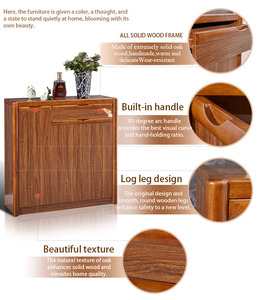 Mueble <span class=keywords><strong>Zapatero</strong></span> Moderno Minimalista de Gran Capacidad Europeo, Madera Maciza <span class=keywords><strong>Color</strong></span> <span class=keywords><strong>Cerezo</strong></span>, <span class=keywords><strong>Zapatero</strong></span> de Pared Cerrado - Product Image 5