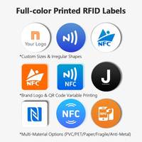Etiqueta RFID PET Impermeable NTAG213 NTAG215 Ntag216, Etiqueta NFC con Impresión UV, Código de Barras UID, Codificable, Etiqueta Inteligente para Embalaje