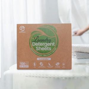 Bandes de lessive écologiques SANYUAN, parfum lavande, feuilles de lessive en papier, boîte avec enzyme active solide - Product Image 4