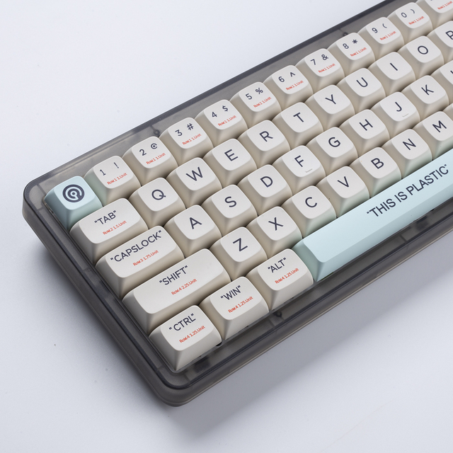 This Is Plastic 128keys PBT Dye Sublimation XDA Height Keycaps Set for 61 63 64 68 75 84 87 98 104 108 Keys Mechanical Keyboard