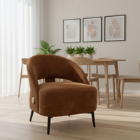 Fauteuil inclinable contemporain en cuir marron avec accoudoirs pour restaurants et cafés, mobilier de salon moderne réglable, garantie 3 ans