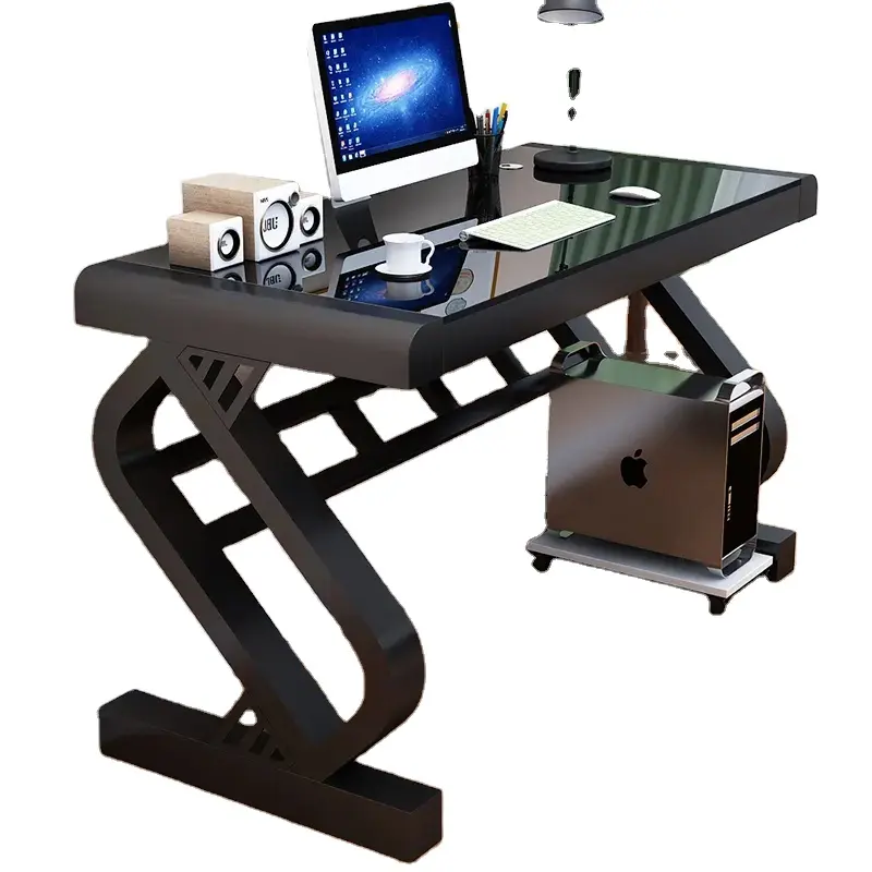 Alta qualità scrivania Computer camera da letto ufficio semplici mobili in metallo Modem moderno tavolo da ufficio per camera da letto di colore nero
