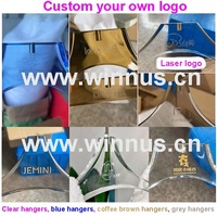 Cintres en plastique transparent personnalisés avec logo pour magasin de vêtements, crochet doré, pour robes de mariée, costumes, manteaux, pantalons, cintres en acrylique pour vêtements